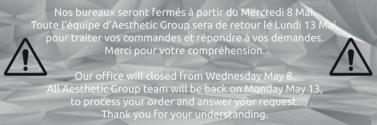 Bureaux fermés mercredi 8 Mai avec réouverture Lundi 13 Mai / Office closed on wednesday May 8 and reopening on Monday 13